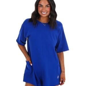 💙 Free People Hotshot One-Piece Romper – Bright Cobalt Blue Size Large NWT